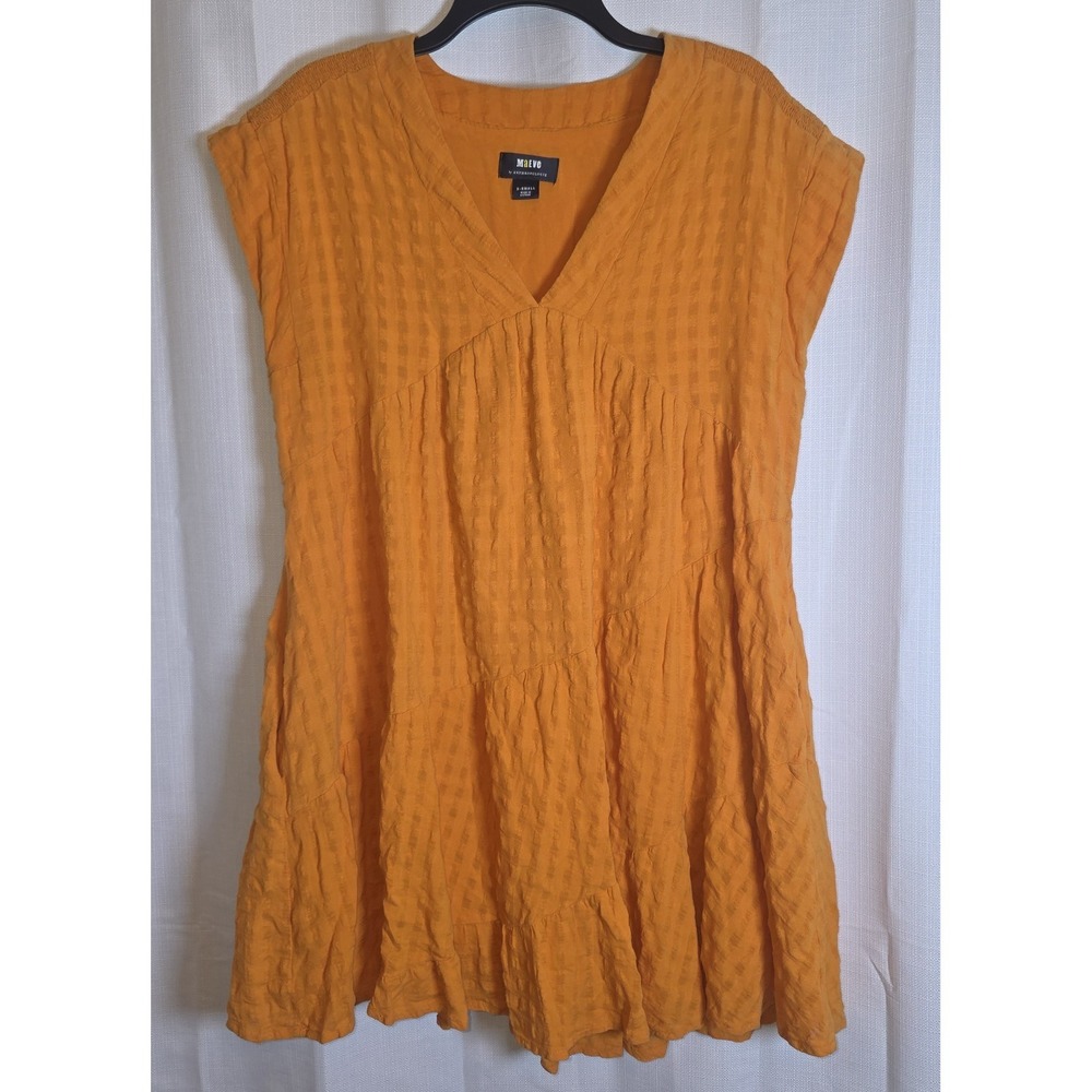 Maeve Anthropologie Orange Summer Sun Juliet Tiered Tunic Dress Size‎ XS